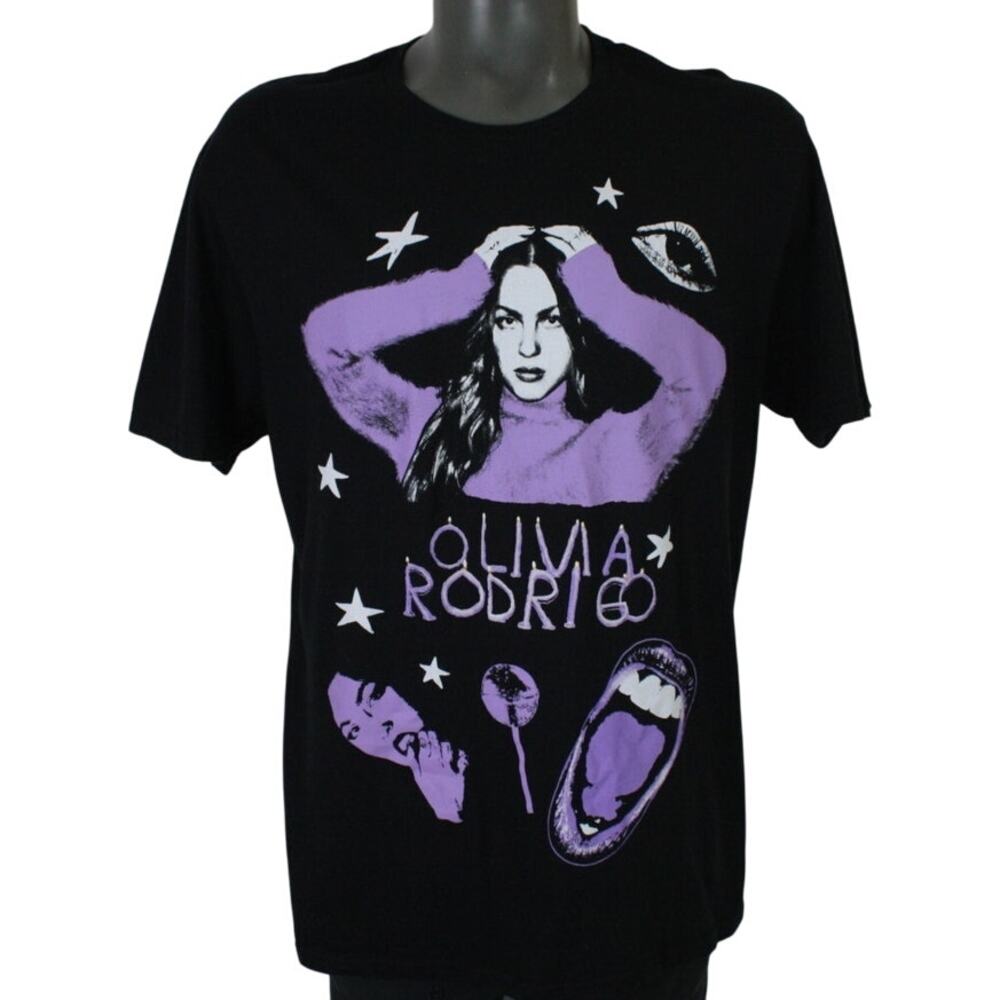 Olivia Rodrigo Tour T Shirt Mens L Black Concert Merch Chappell Roan